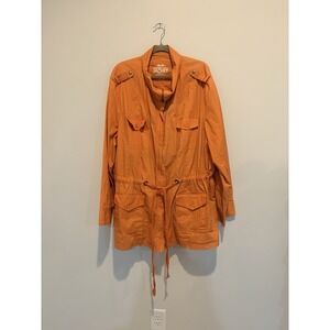 100% Cotton Washed Twill Orange Women's Size 30/32 Jacket